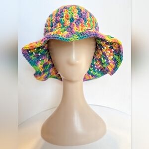 NEW, Crochet sunny bucket hat, 100% cotton, handmade